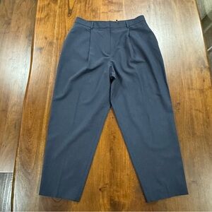 Vince Carrot Traceable Wool Pleated Trouser Pants Blue Size 10